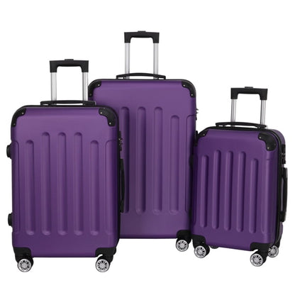 Cotinse 3 Piece Luggage Sets Hardshell Lightweight Suitcase with TSA Lock Spinner Wheels,Purple