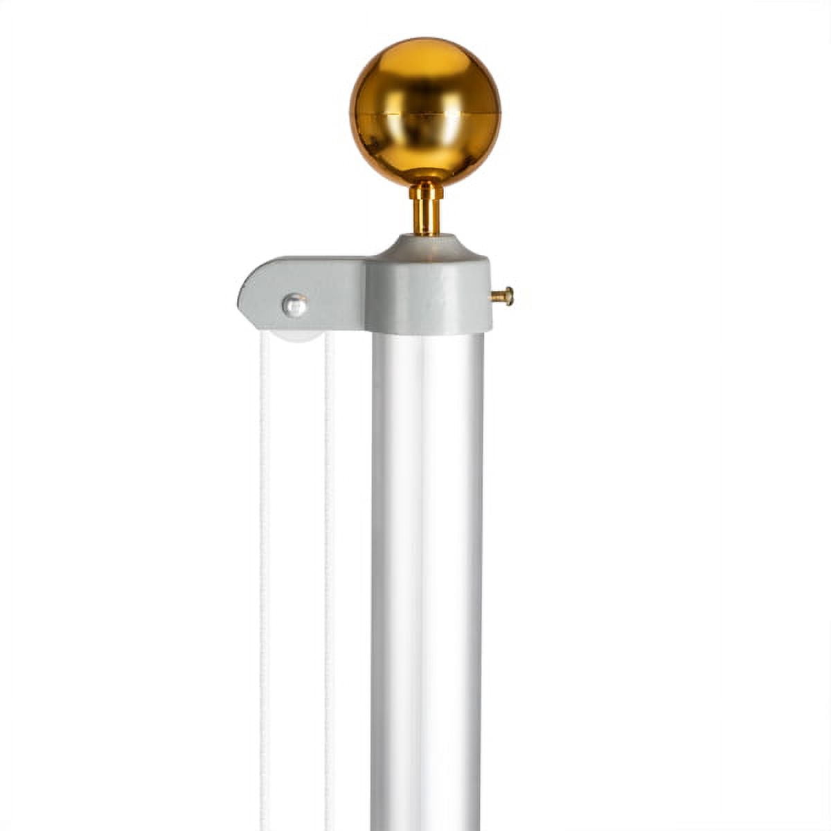 COTINSE 25FT Sectional Aluminum Flag Pole Kit with 2PCS 3x5 FT American Flags, Gold Ball Finial, Halyard Rope and PVC Sleeve for Outdoor Yard