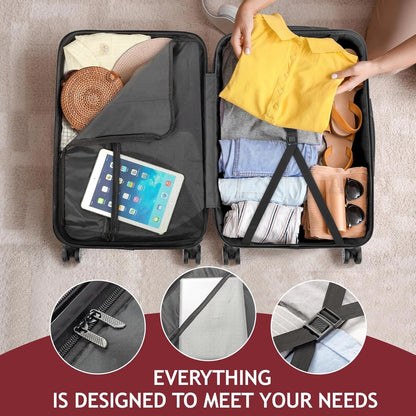 Cotinse 3 Piece Luggage Sets Hardshell Lightweight Suitcase with TSA Lock Spinner Wheels, Wine Red