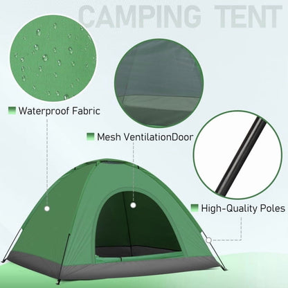 Cotinse 3-4 Person Tent for Camping, Instant Pop Up Camping Tent with Screen Porch, Family Tent for Outdoor/Hiking/Traveling, with Tote Bag, Camp Dome,Green