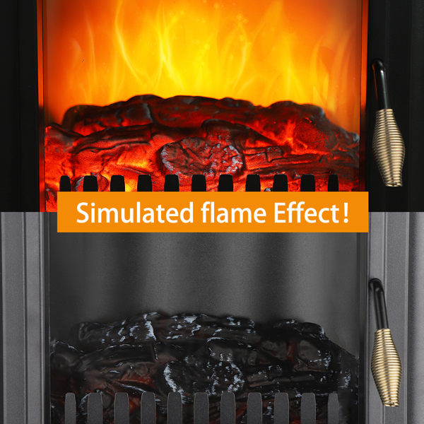 COTINSE 22" Freestanding Electric Fireplace Stove, 1500W Infrared Fireplace Heater with 3-Sided Glass, 3D Flame, Remote Control, Thermostat, 12H Timer, 7 Flame Colors, Black